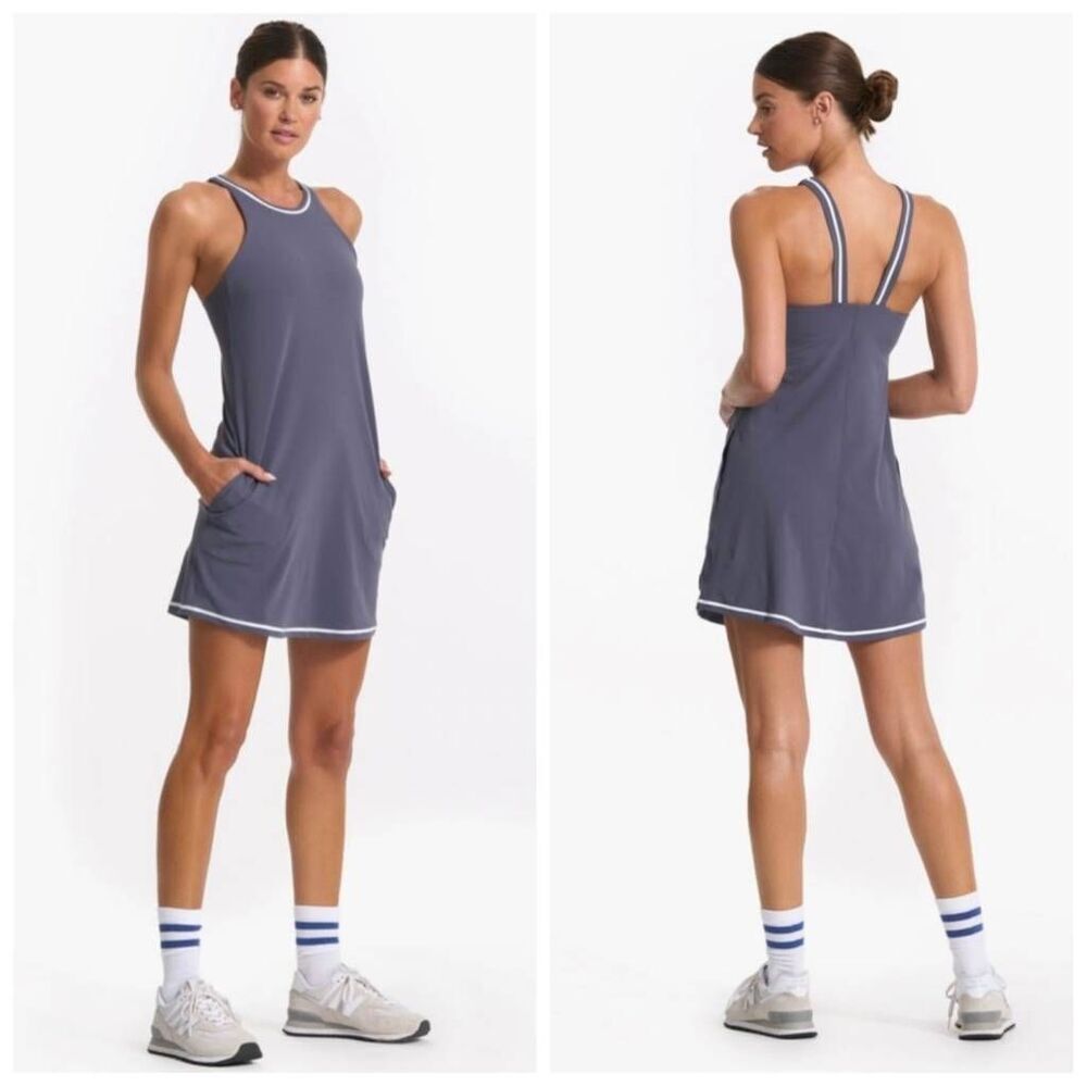 Vuori Volley Dress XL Azure Blue Tennis Golf Activewear Pockets NWT